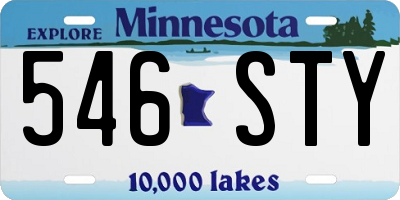 MN license plate 546STY