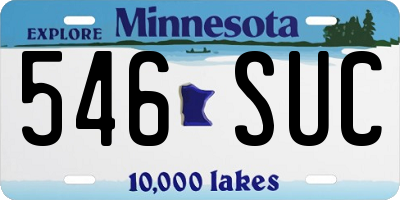 MN license plate 546SUC