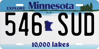 MN license plate 546SUD