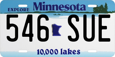 MN license plate 546SUE