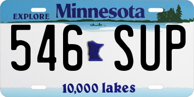 MN license plate 546SUP
