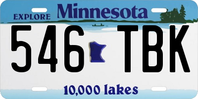 MN license plate 546TBK