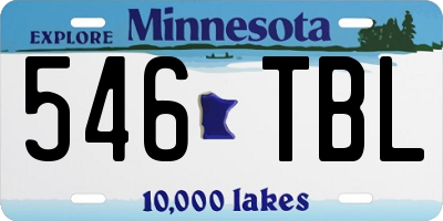 MN license plate 546TBL
