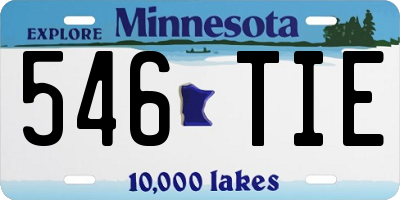 MN license plate 546TIE