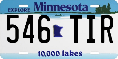 MN license plate 546TIR