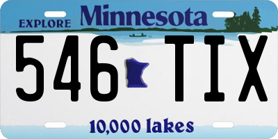 MN license plate 546TIX