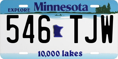 MN license plate 546TJW