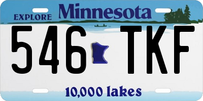 MN license plate 546TKF