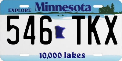 MN license plate 546TKX
