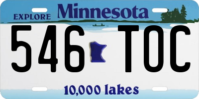 MN license plate 546TOC