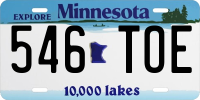 MN license plate 546TOE