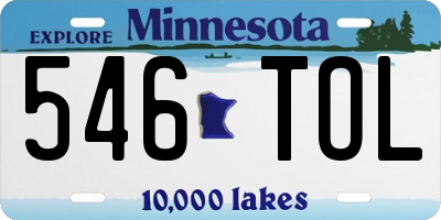 MN license plate 546TOL