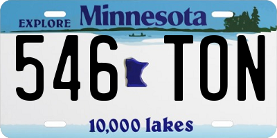MN license plate 546TON