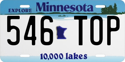 MN license plate 546TOP