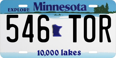 MN license plate 546TOR