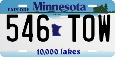 MN license plate 546TOW
