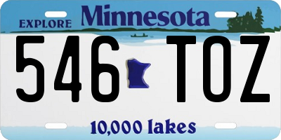 MN license plate 546TOZ