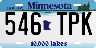 MN license plate 546TPK