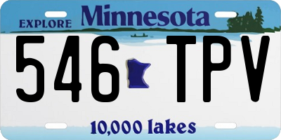 MN license plate 546TPV