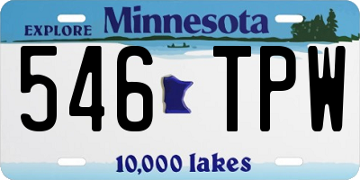 MN license plate 546TPW
