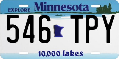 MN license plate 546TPY