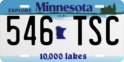 MN license plate 546TSC