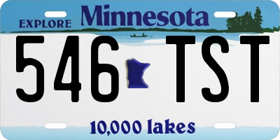 MN license plate 546TST