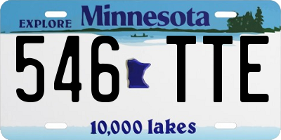 MN license plate 546TTE