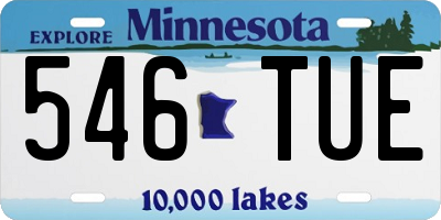 MN license plate 546TUE