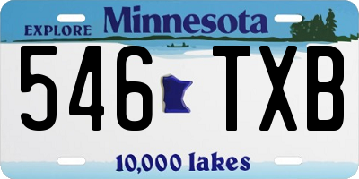 MN license plate 546TXB