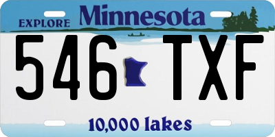 MN license plate 546TXF
