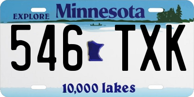 MN license plate 546TXK