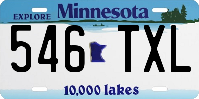 MN license plate 546TXL