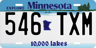 MN license plate 546TXM