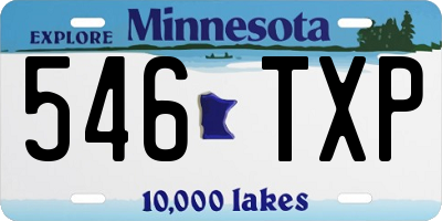 MN license plate 546TXP