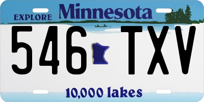 MN license plate 546TXV