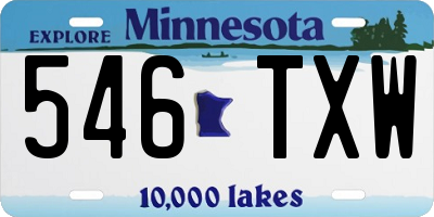 MN license plate 546TXW