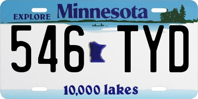 MN license plate 546TYD