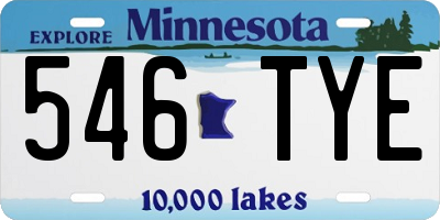 MN license plate 546TYE
