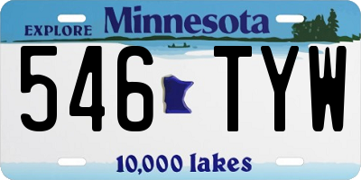 MN license plate 546TYW