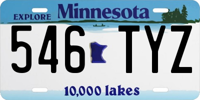MN license plate 546TYZ