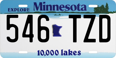 MN license plate 546TZD