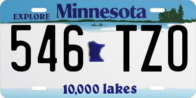 MN license plate 546TZO