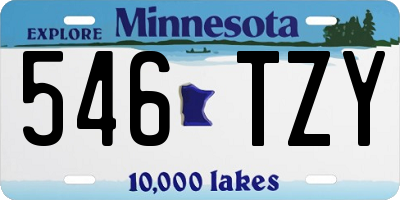 MN license plate 546TZY