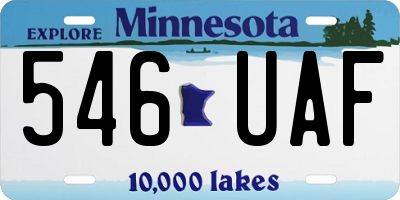 MN license plate 546UAF