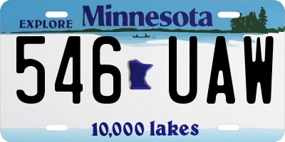 MN license plate 546UAW