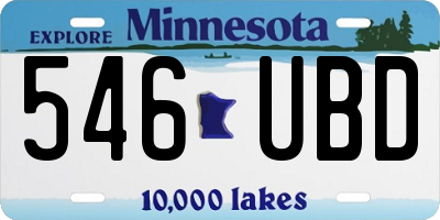 MN license plate 546UBD