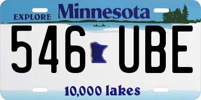 MN license plate 546UBE