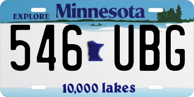 MN license plate 546UBG