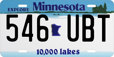MN license plate 546UBT